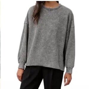 Rails Reeves Acid Wash Grey Cotton Longsleeve Sweatshirt Size Medium